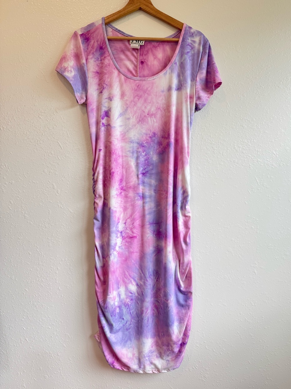 TMG Tie-Dye Scoop Neck Midi Dress | Bodycon | Size XL